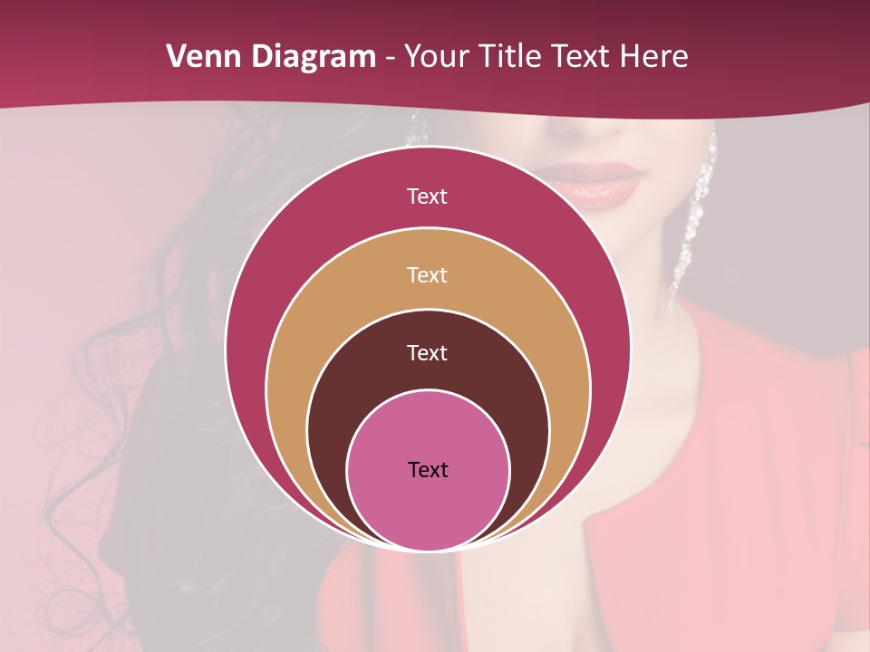 A Woman In A Red Dress Is Posing For A Picture PowerPoint Template