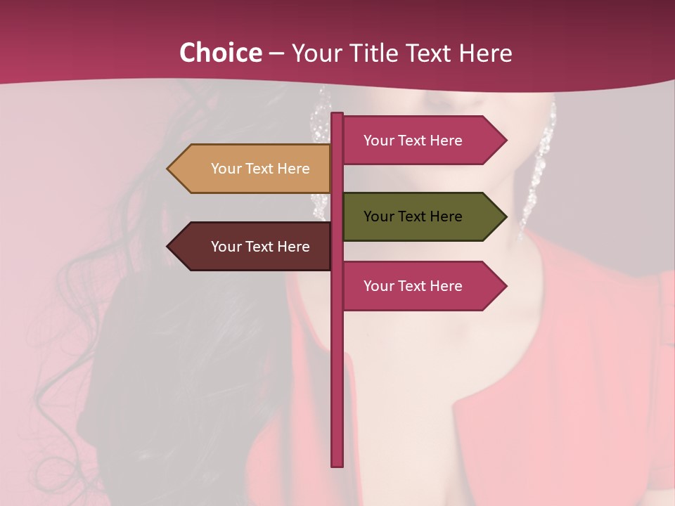 A Woman In A Red Dress Is Posing For A Picture PowerPoint Template