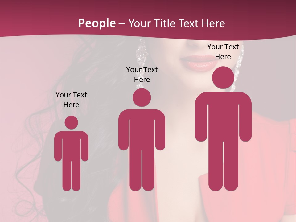 A Woman In A Red Dress Is Posing For A Picture PowerPoint Template