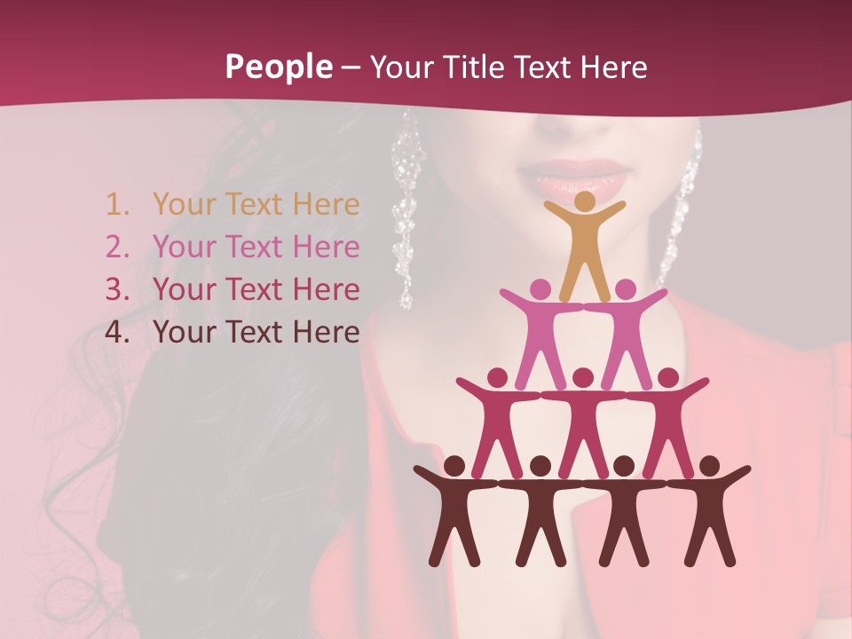 A Woman In A Red Dress Is Posing For A Picture PowerPoint Template