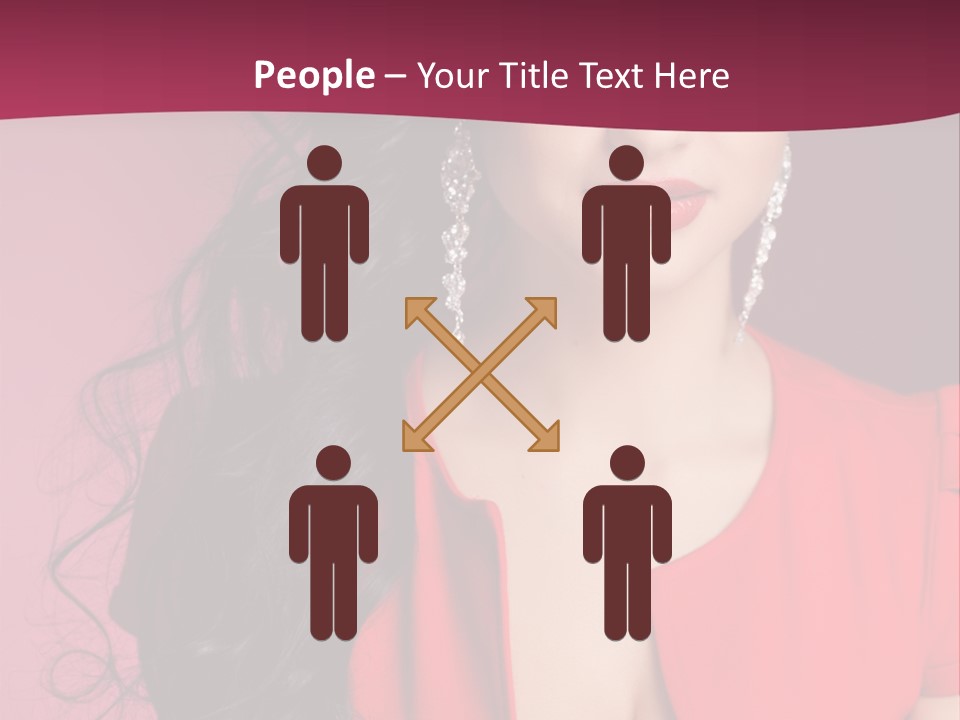 A Woman In A Red Dress Is Posing For A Picture PowerPoint Template