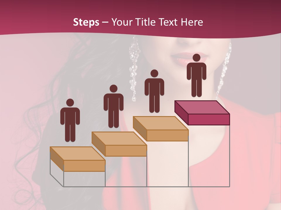 A Woman In A Red Dress Is Posing For A Picture PowerPoint Template