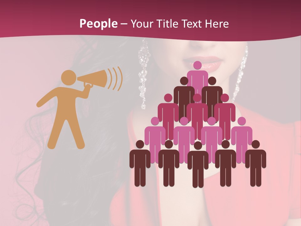 A Woman In A Red Dress Is Posing For A Picture PowerPoint Template