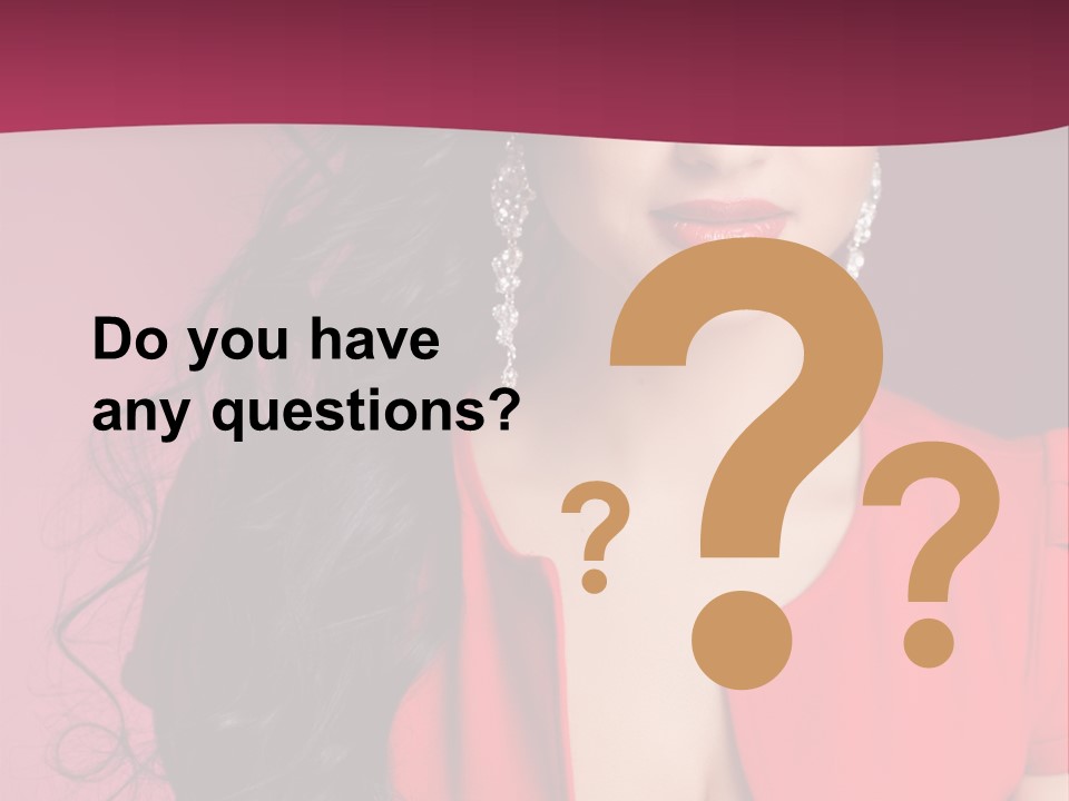 A Woman In A Red Dress Is Posing For A Picture PowerPoint Template