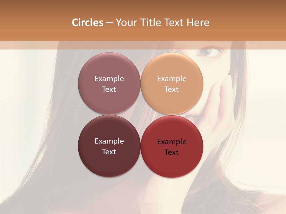 A Woman With Long Hair Is Looking At The Camera PowerPoint Template