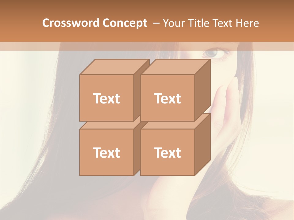 A Woman With Long Hair Is Looking At The Camera PowerPoint Template
