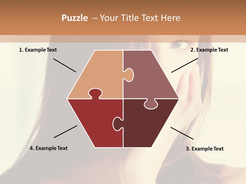 A Woman With Long Hair Is Looking At The Camera PowerPoint Template