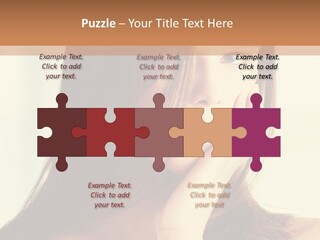 A Woman With Long Hair Is Looking At The Camera PowerPoint Template