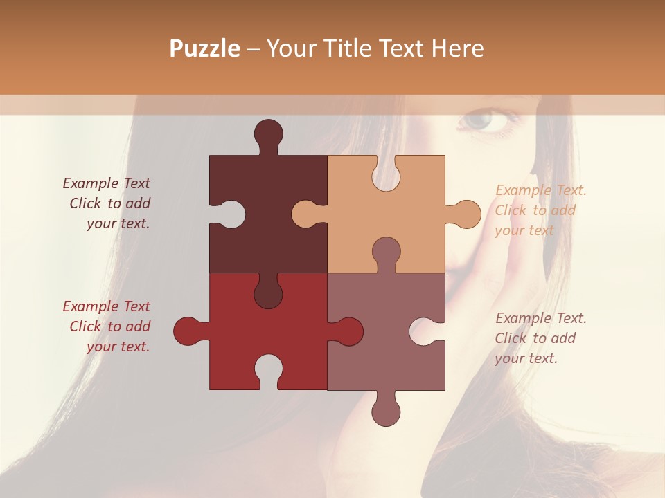 A Woman With Long Hair Is Looking At The Camera PowerPoint Template