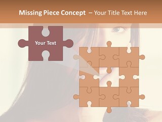 A Woman With Long Hair Is Looking At The Camera PowerPoint Template