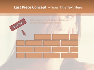 A Woman With Long Hair Is Looking At The Camera PowerPoint Template