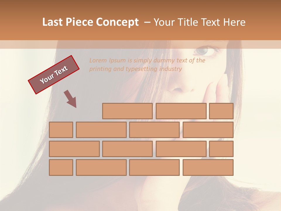 A Woman With Long Hair Is Looking At The Camera PowerPoint Template