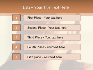 A Woman With Long Hair Is Looking At The Camera PowerPoint Template