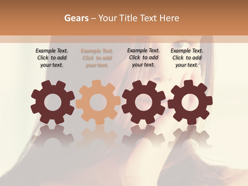 A Woman With Long Hair Is Looking At The Camera PowerPoint Template