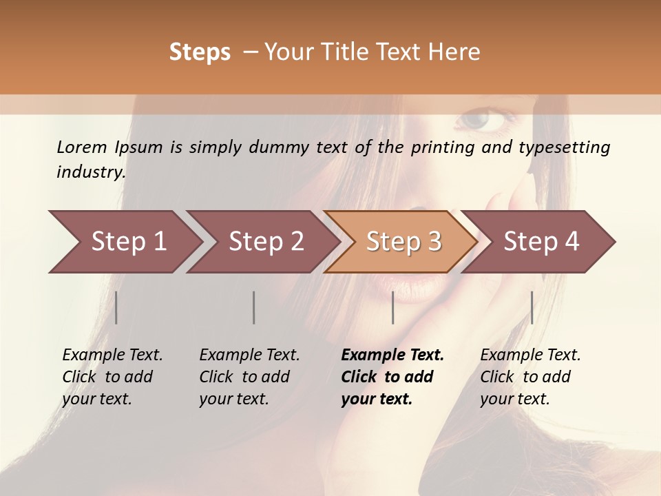 A Woman With Long Hair Is Looking At The Camera PowerPoint Template