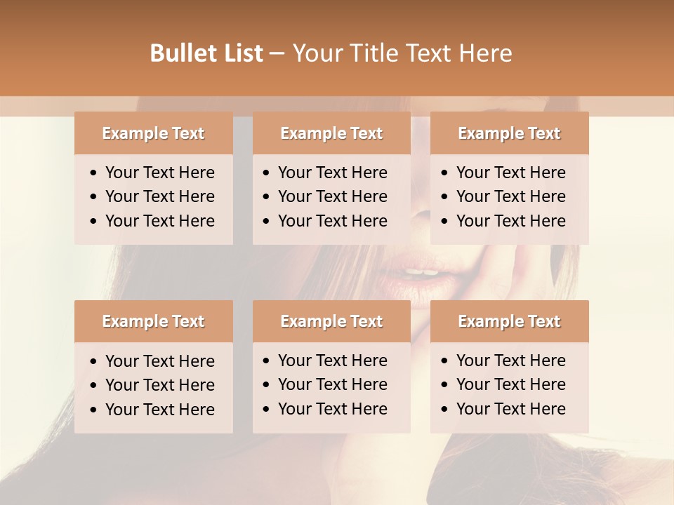 A Woman With Long Hair Is Looking At The Camera PowerPoint Template