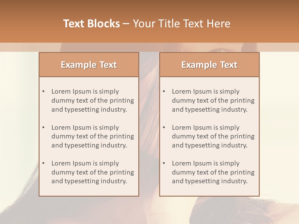 A Woman With Long Hair Is Looking At The Camera PowerPoint Template
