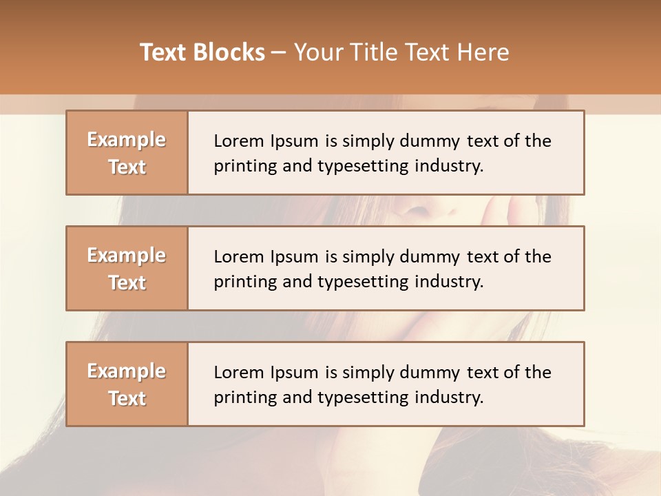 A Woman With Long Hair Is Looking At The Camera PowerPoint Template