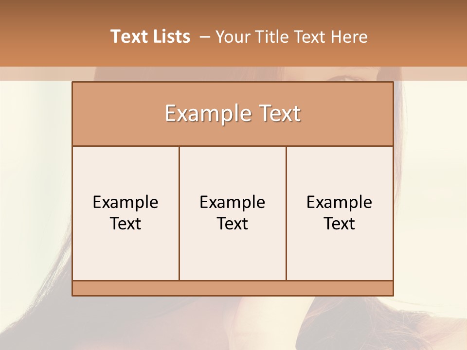 A Woman With Long Hair Is Looking At The Camera PowerPoint Template
