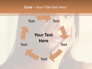 A Woman With Long Hair Is Looking At The Camera PowerPoint Template