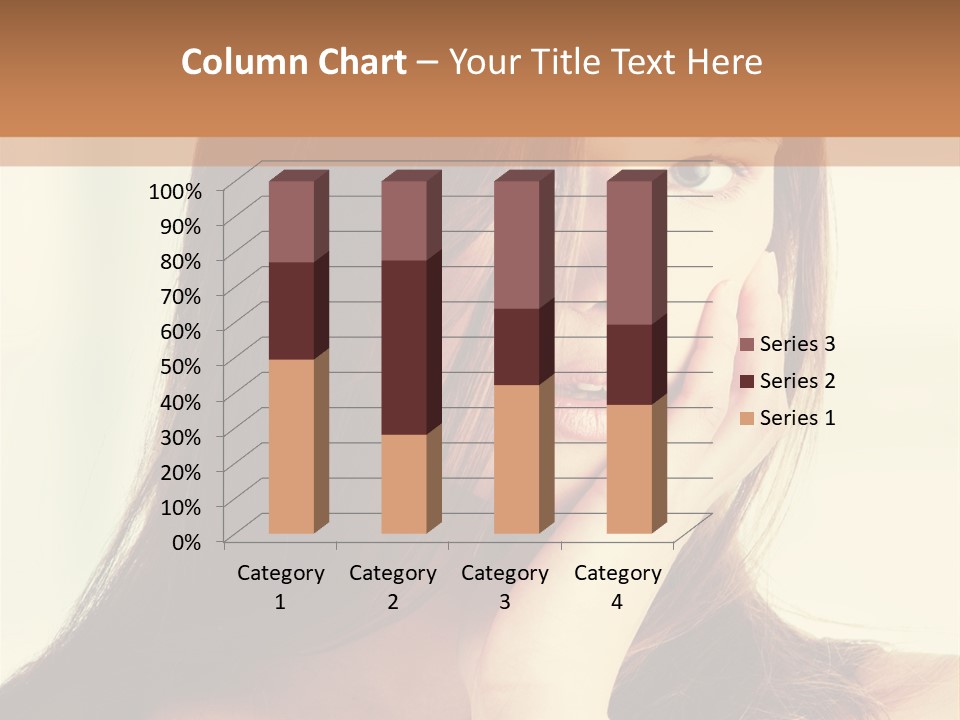 A Woman With Long Hair Is Looking At The Camera PowerPoint Template