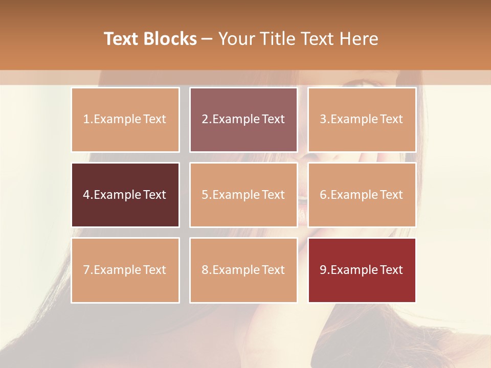 A Woman With Long Hair Is Looking At The Camera PowerPoint Template