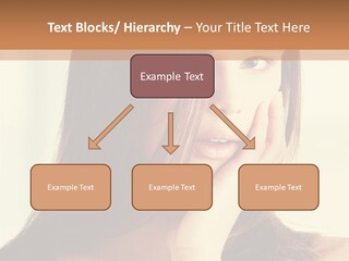 A Woman With Long Hair Is Looking At The Camera PowerPoint Template