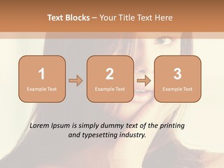 A Woman With Long Hair Is Looking At The Camera PowerPoint Template