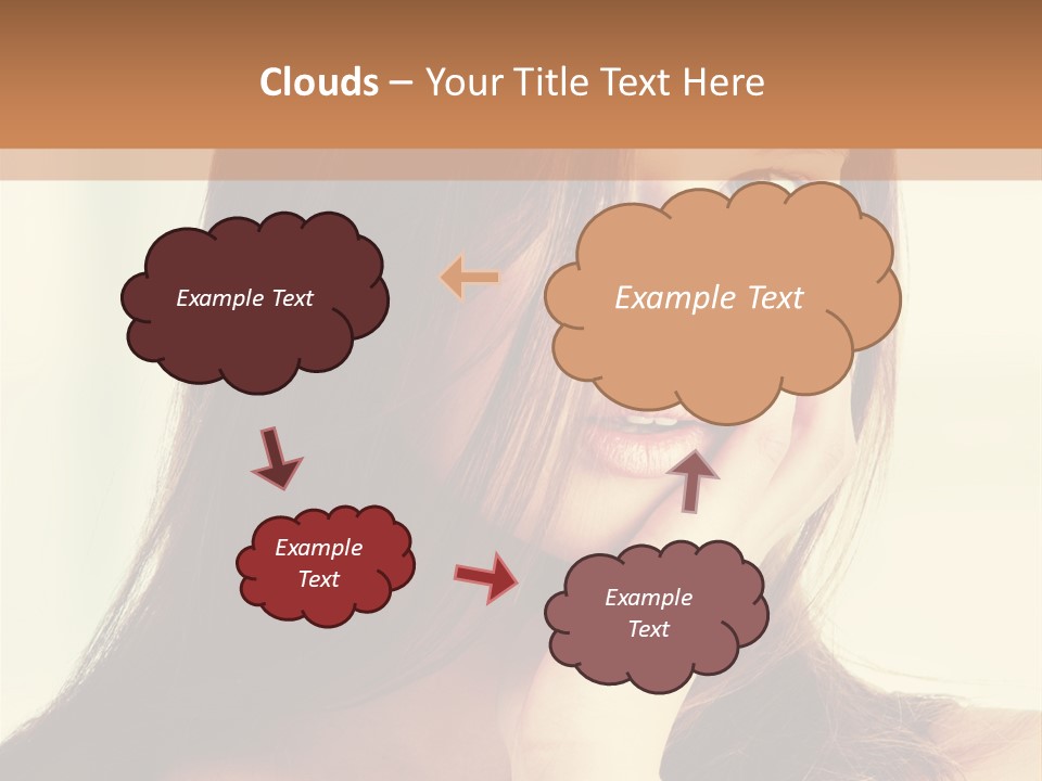 A Woman With Long Hair Is Looking At The Camera PowerPoint Template