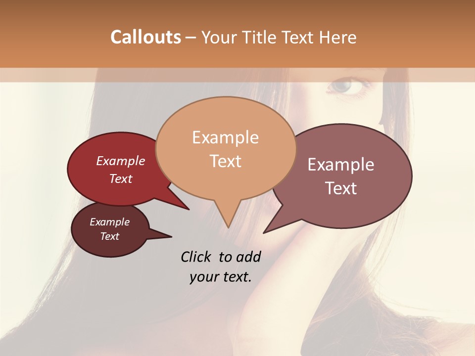 A Woman With Long Hair Is Looking At The Camera PowerPoint Template