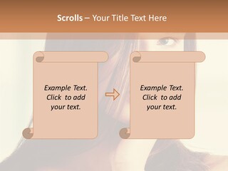 A Woman With Long Hair Is Looking At The Camera PowerPoint Template