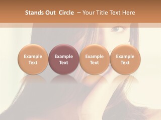 A Woman With Long Hair Is Looking At The Camera PowerPoint Template