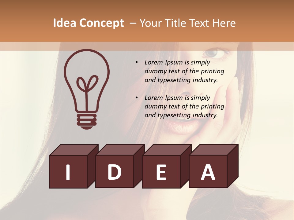 A Woman With Long Hair Is Looking At The Camera PowerPoint Template