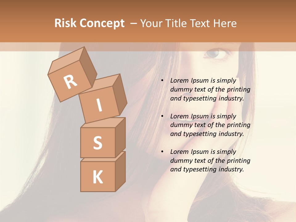 A Woman With Long Hair Is Looking At The Camera PowerPoint Template