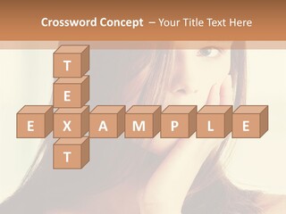 A Woman With Long Hair Is Looking At The Camera PowerPoint Template