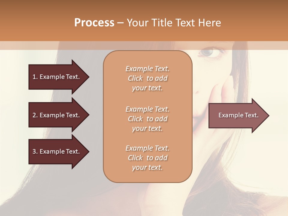 A Woman With Long Hair Is Looking At The Camera PowerPoint Template