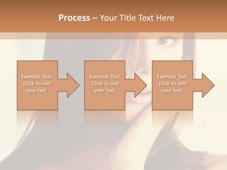 A Woman With Long Hair Is Looking At The Camera PowerPoint Template