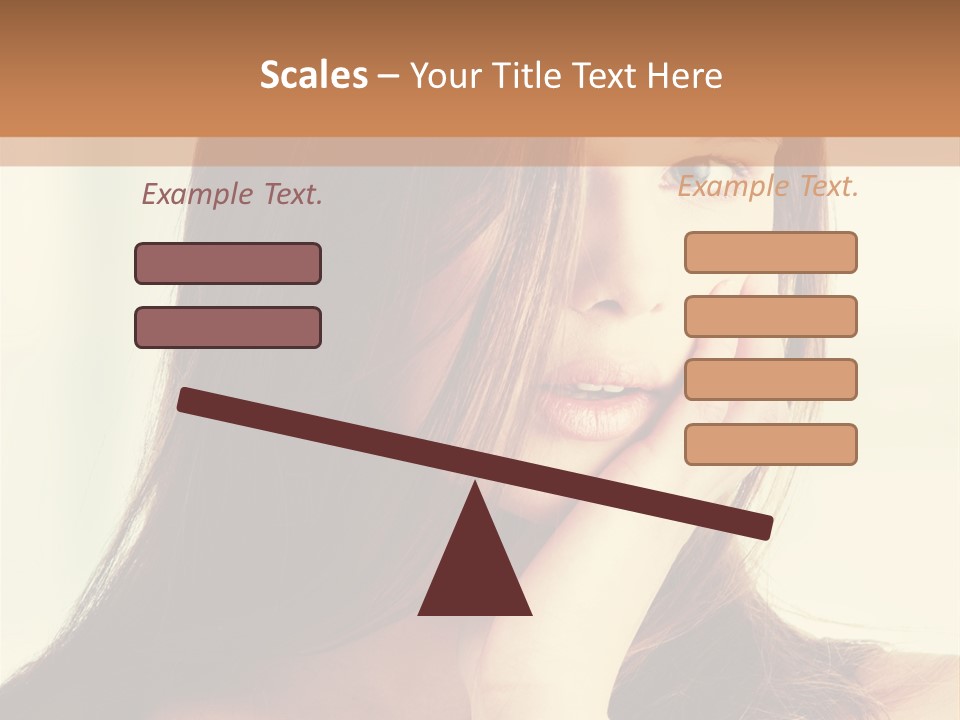 A Woman With Long Hair Is Looking At The Camera PowerPoint Template
