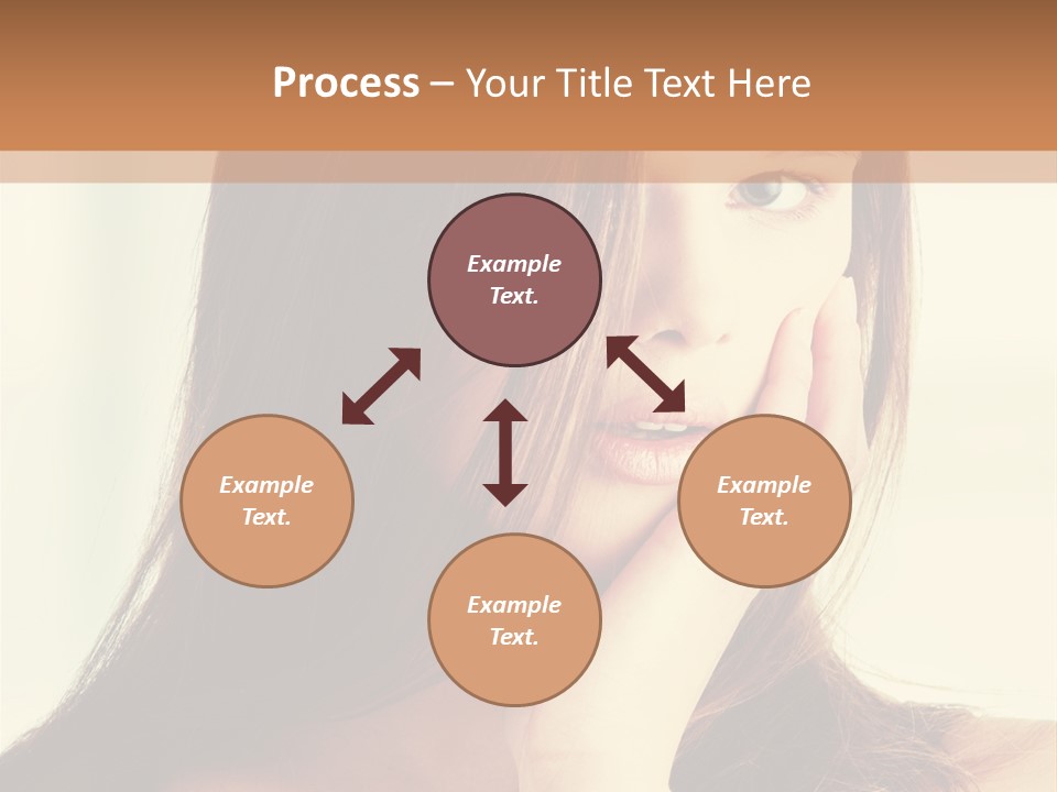 A Woman With Long Hair Is Looking At The Camera PowerPoint Template