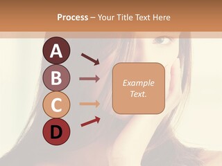 A Woman With Long Hair Is Looking At The Camera PowerPoint Template