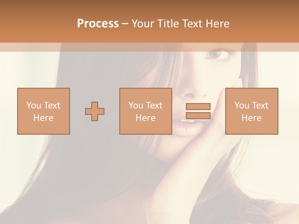 A Woman With Long Hair Is Looking At The Camera PowerPoint Template