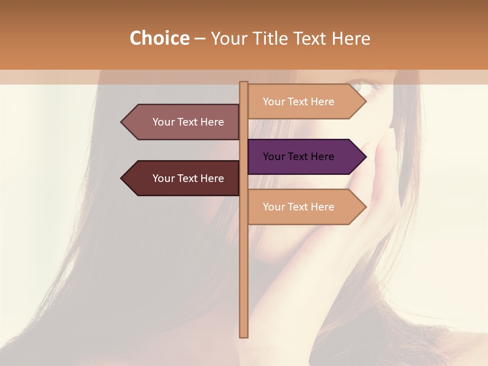A Woman With Long Hair Is Looking At The Camera PowerPoint Template