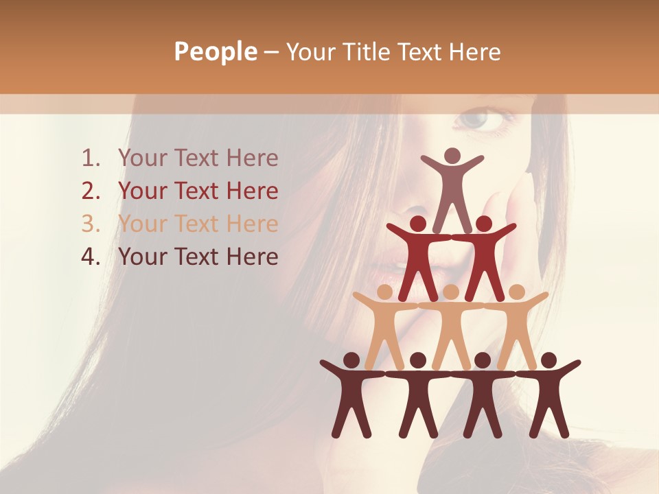 A Woman With Long Hair Is Looking At The Camera PowerPoint Template