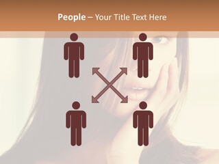 A Woman With Long Hair Is Looking At The Camera PowerPoint Template