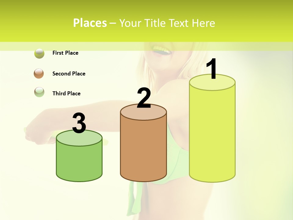 A Woman In A Bikini Holding A Frisbee PowerPoint Template