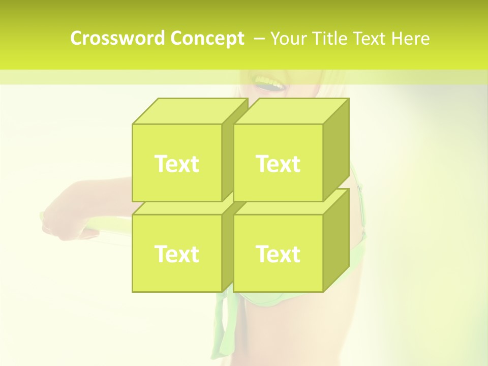 A Woman In A Bikini Holding A Frisbee PowerPoint Template