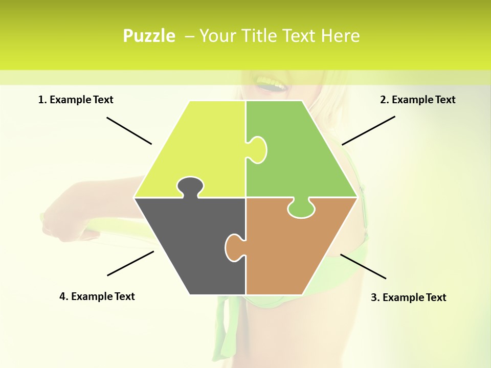 A Woman In A Bikini Holding A Frisbee PowerPoint Template