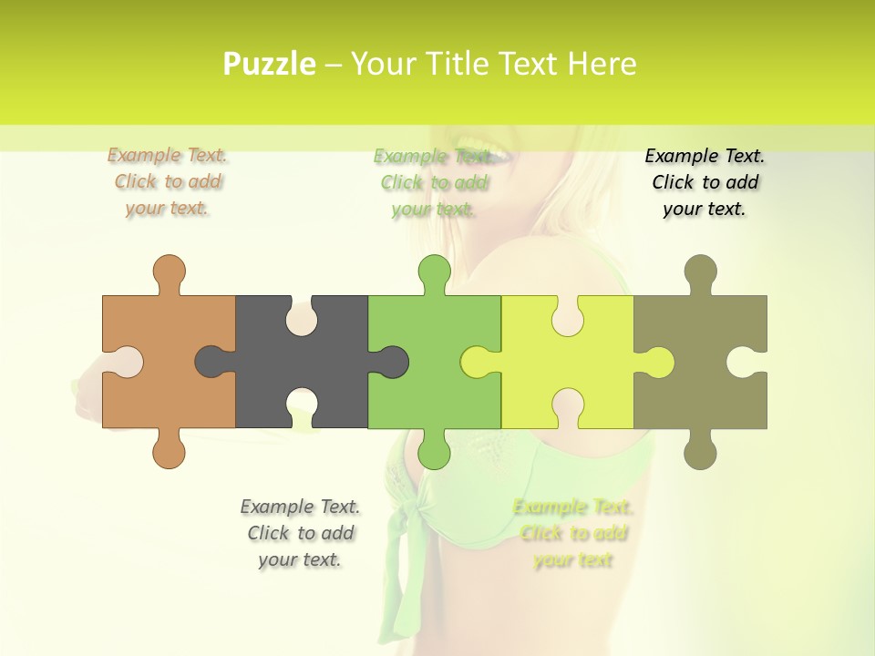 A Woman In A Bikini Holding A Frisbee PowerPoint Template