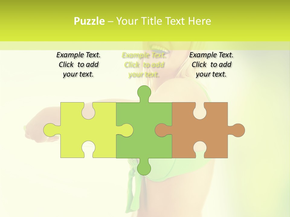 A Woman In A Bikini Holding A Frisbee PowerPoint Template