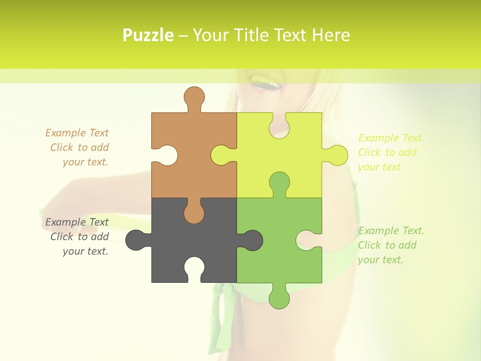 A Woman In A Bikini Holding A Frisbee PowerPoint Template